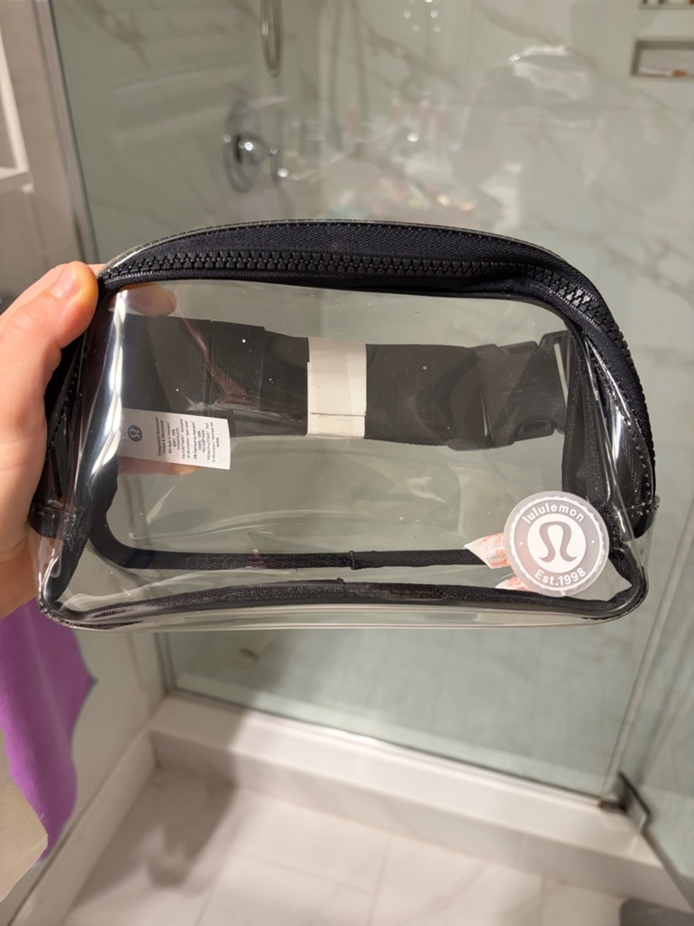 lululemon athletica Clear Crossbody Bag with Black Trim